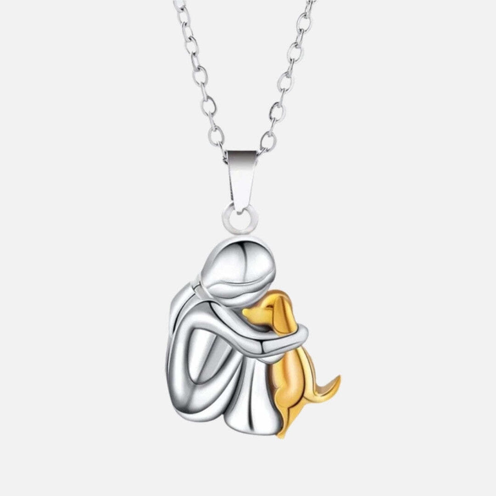 Collar con colgante de abrazo de perro "Para Siempre en Tu Corazón"